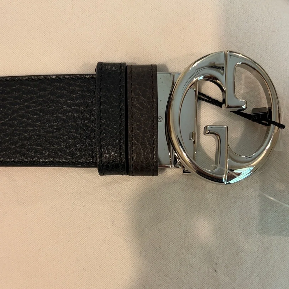 NWOT Men’s Gucci 1973 Coll.Leather Reversible Belt Blk/Brn SZ 110 cm 41,38-40 US